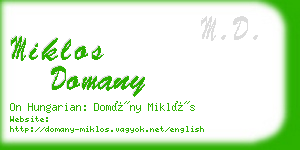 miklos domany business card